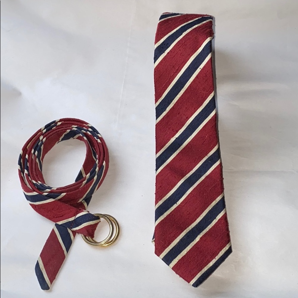 Gant-Belt and Tie-Red/Blue